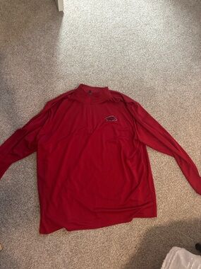 Hanes Men's Red Quarter-Zip Pullover Sweater